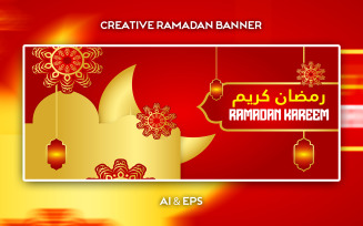Modern Ramadan Mubarak Vector Banner Design