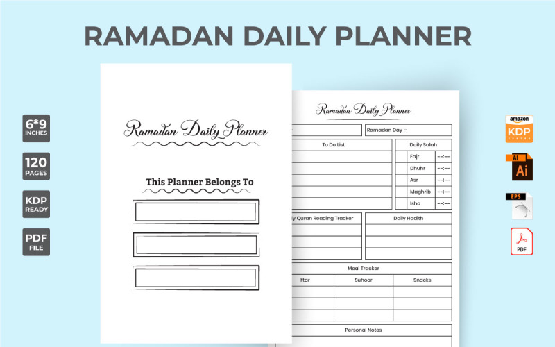 Ramadan Activity Tracker Template Vector Planner