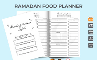 Ramadan Food Planner Template Design