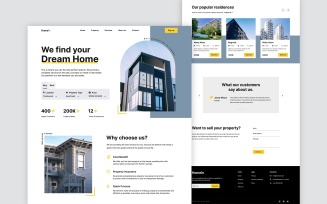 Real Estate Landing Page UI Template