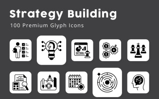 Strategy Building Glyph Icons