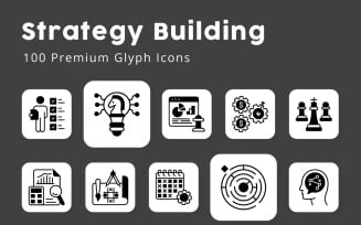 Strategy Building Glyph Icons