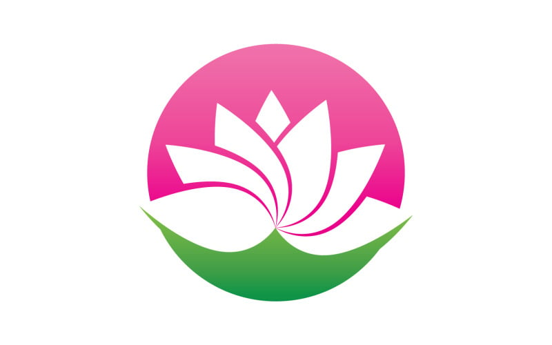 Flower lotus beauthy meditation yoga symbol v14 Logo Template