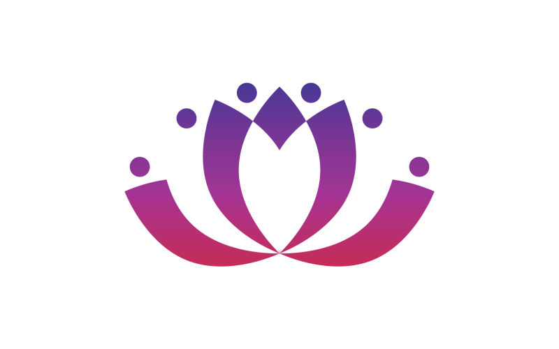 Flower lotus beauthy meditation yoga symbol v16 Logo Template