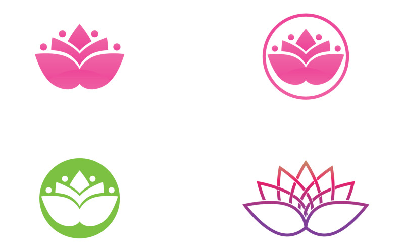 Flower lotus beauthy meditation yoga symbol v17 Logo Template