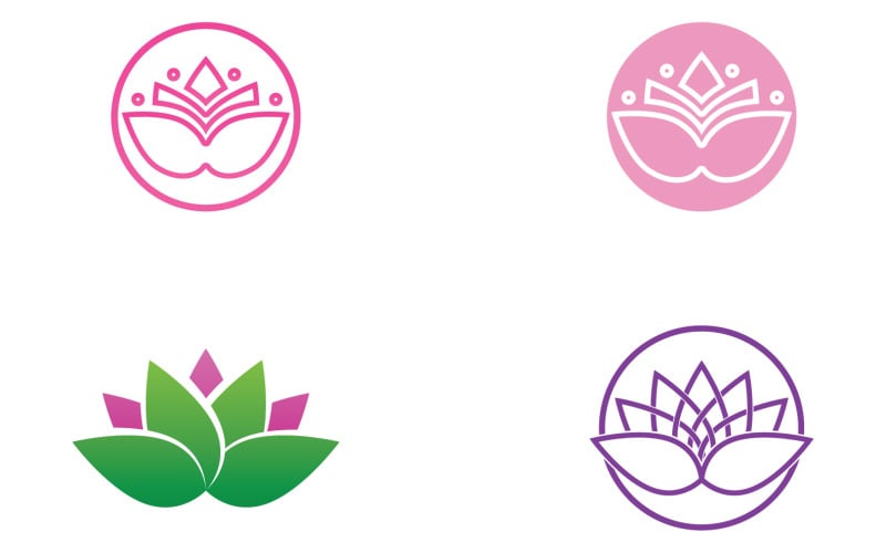 Flower lotus beauthy meditation yoga symbol v18 Logo Template