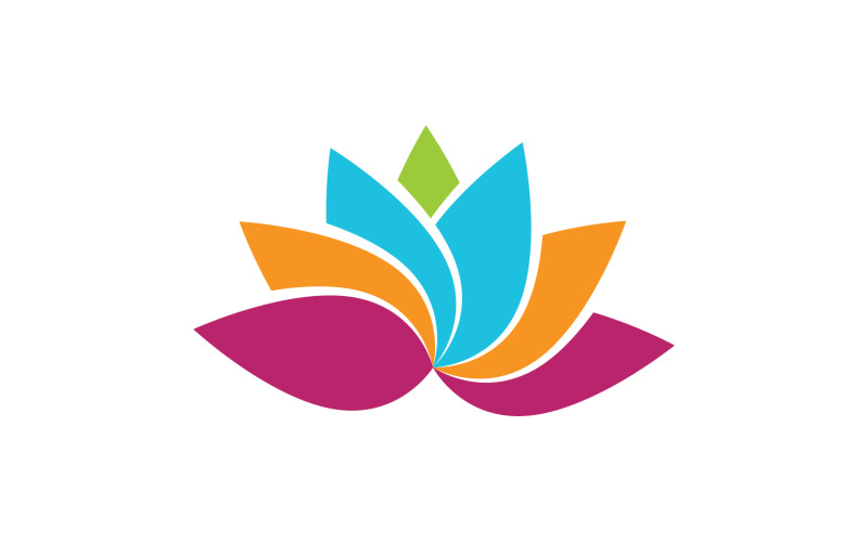 Flower lotus beauthy meditation yoga symbol v6 Logo Template