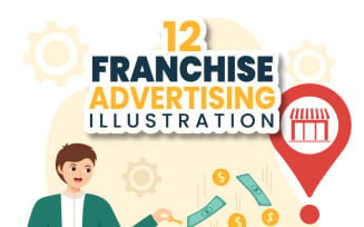 12 Franchise Advertising Business Illustration