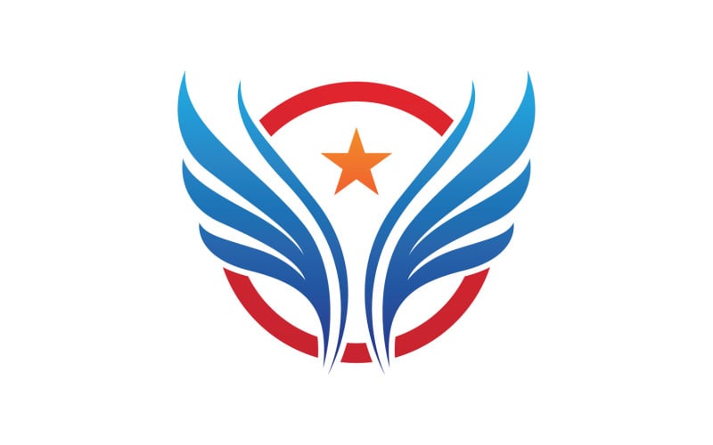 Wing Bird falcon eagle animal v19 Logo Template