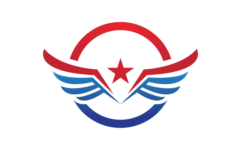 Wing Bird falcon eagle animal v22 Logo Template