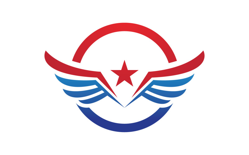 Wing Bird falcon eagle animal v22 Logo Template