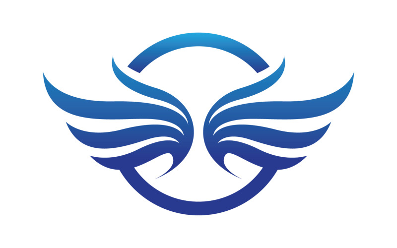 Wing Bird falcon eagle animal v32 Logo Template