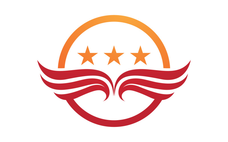 Wing Bird falcon eagle animal v34 Logo Template