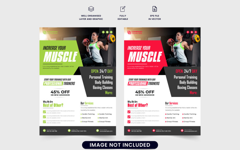 Fitness training center flyer template Corporate Identity