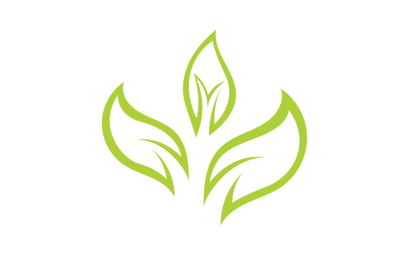 Green Leaf nature element tree company name v13 Logo Template