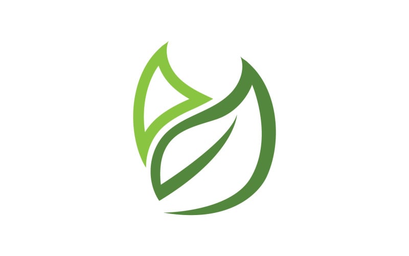 Green Leaf nature element tree company name v1 Logo Template