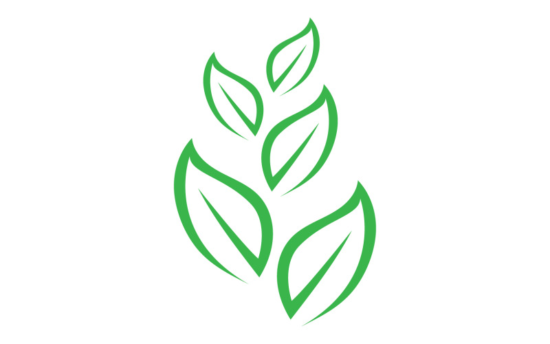 Green Leaf nature element tree company name v21 Logo Template
