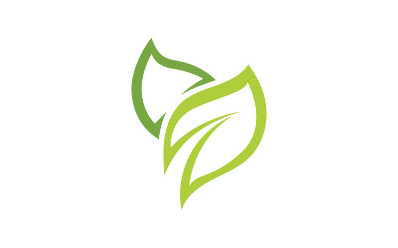 Green Leaf nature element tree company name v22 Logo Template
