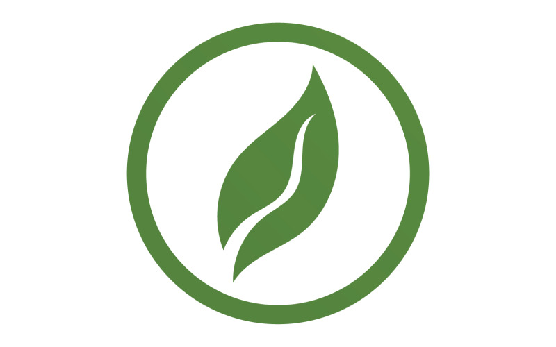 Green Leaf nature element tree company name v25 Logo Template