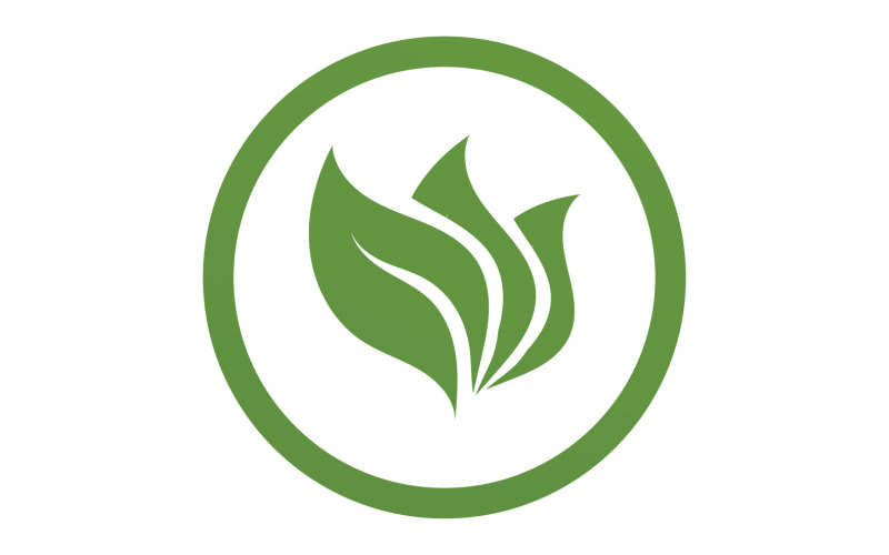 Green Leaf nature element tree company name v27 Logo Template