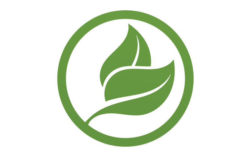 Green Leaf nature element tree company name v28 Logo Template