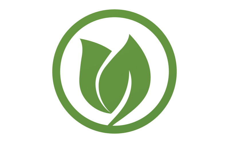 Green Leaf nature element tree company name v30 Logo Template