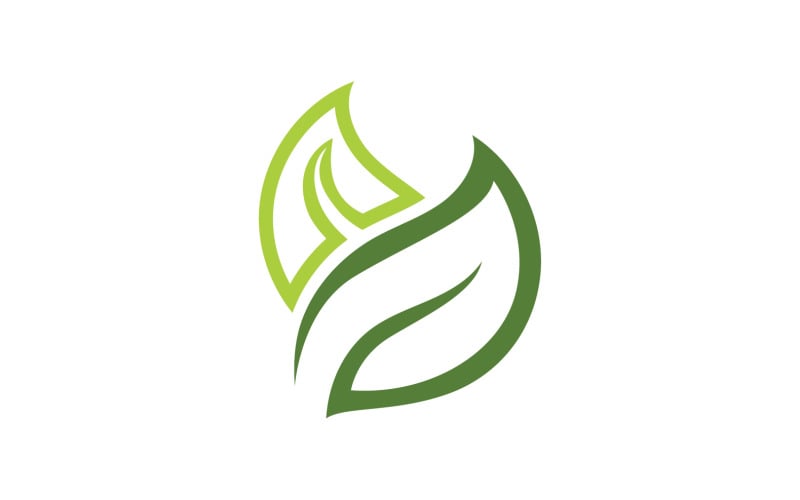 Green Leaf nature element tree company name v3 Logo Template