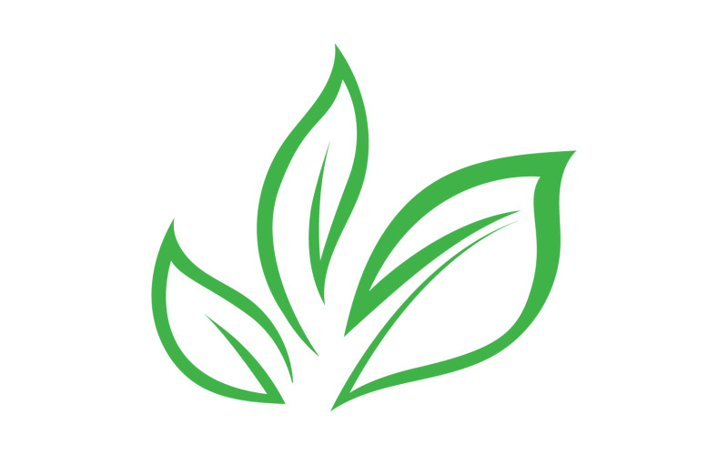 Green Leaf nature element tree company name v5 Logo Template