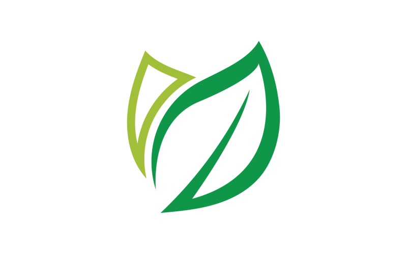 Green Leaf nature element tree company name v6 Logo Template