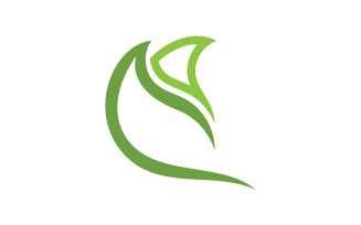 Green Leaf nature element tree company name v7
