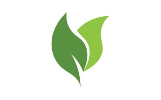 Green Leaf nature element tree design or company name v16