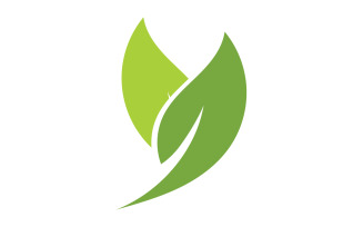 Green Leaf nature element tree design or company name v18