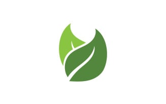 Green Leaf nature element tree design or company name v1