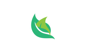 Green Leaf nature element tree design or company name v2
