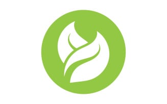Green Leaf nature element tree design or company name v35