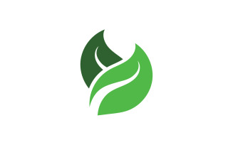 Green Leaf nature element tree design or company name v3