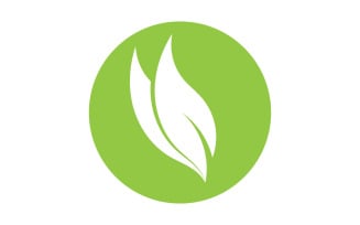 Green Leaf nature element tree design or company name v40