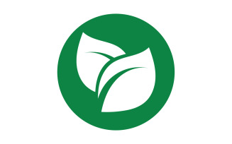 Green Leaf nature element tree design or company name v52