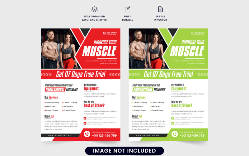 Fitness business marketing flyer vector Corporate Identity