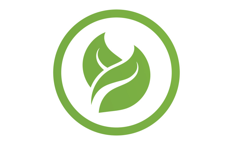 Green Leaf nature element tree company name v35 Logo Template