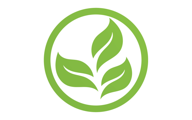 Green Leaf nature element tree company name v36 Logo Template
