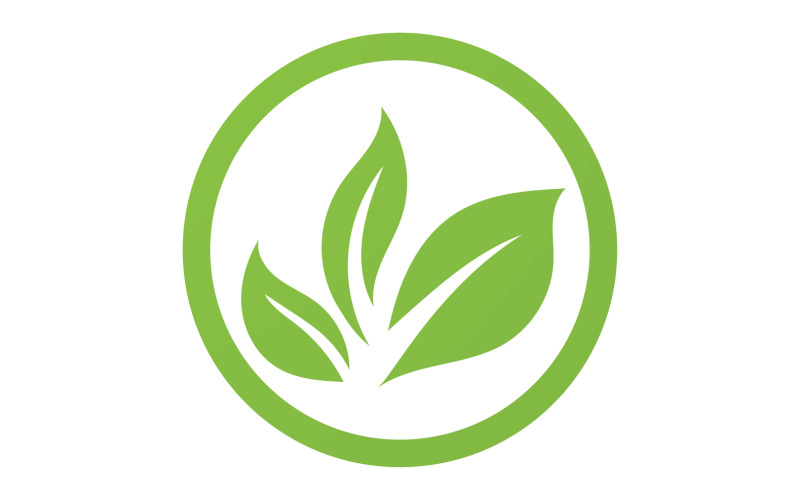 Green Leaf nature element tree company name v37 Logo Template
