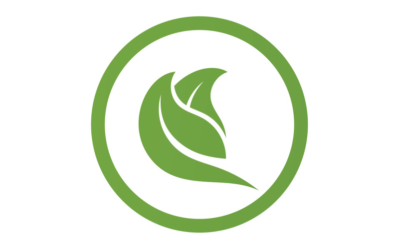 Green Leaf nature element tree company name v39 Logo Template