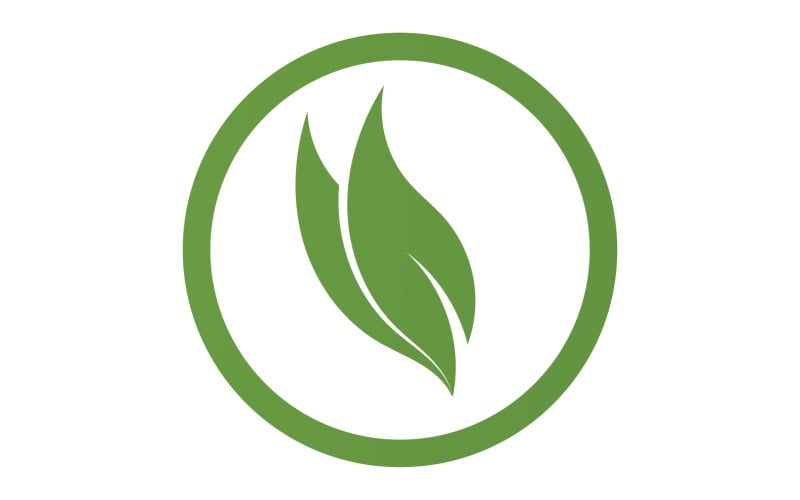 Green Leaf nature element tree company name v40 Logo Template