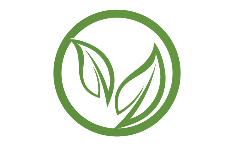 Green Leaf nature element tree company name v41 Logo Template