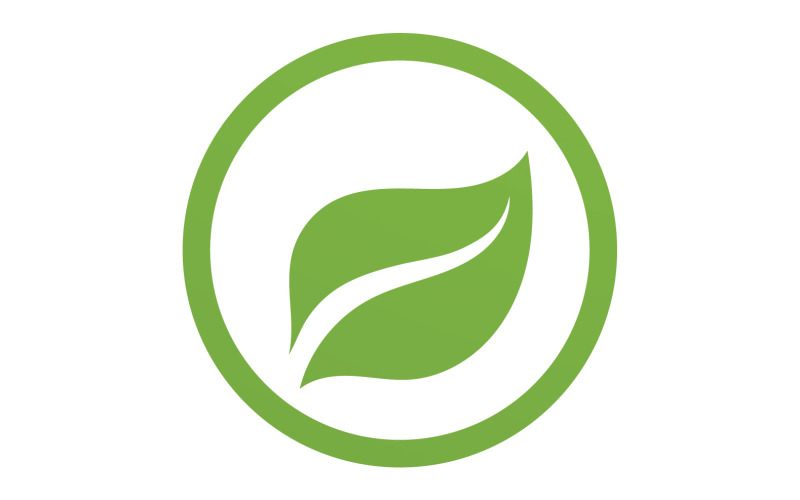 Green Leaf nature element tree company name v44 Logo Template