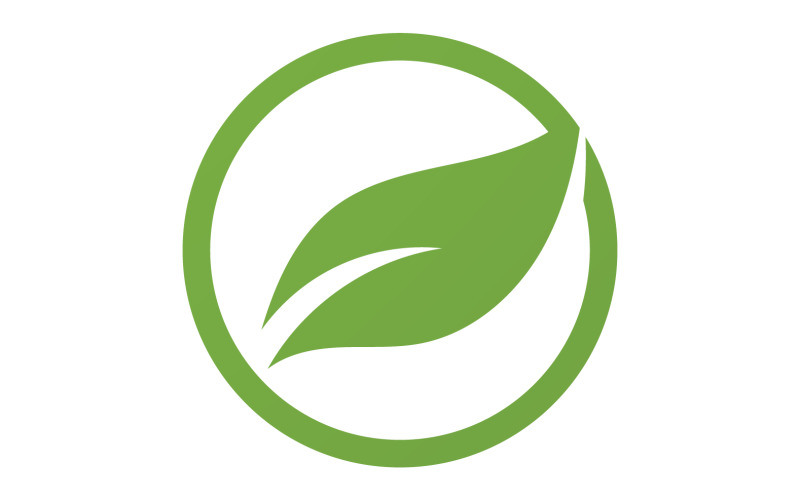 Green Leaf nature element tree company name v46 Logo Template