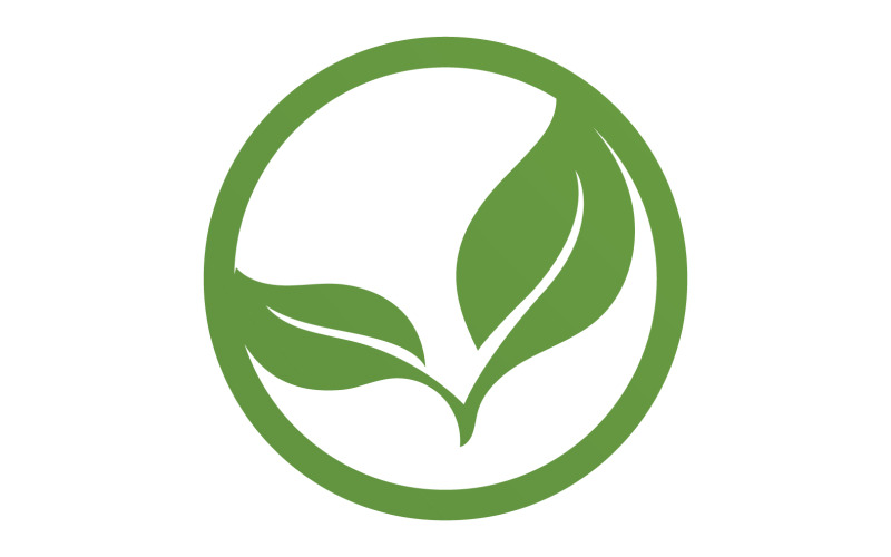 Green Leaf nature element tree company name v50 Logo Template