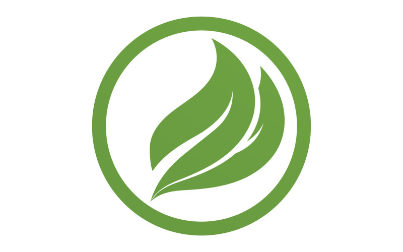 Green Leaf nature element tree company name v51 Logo Template