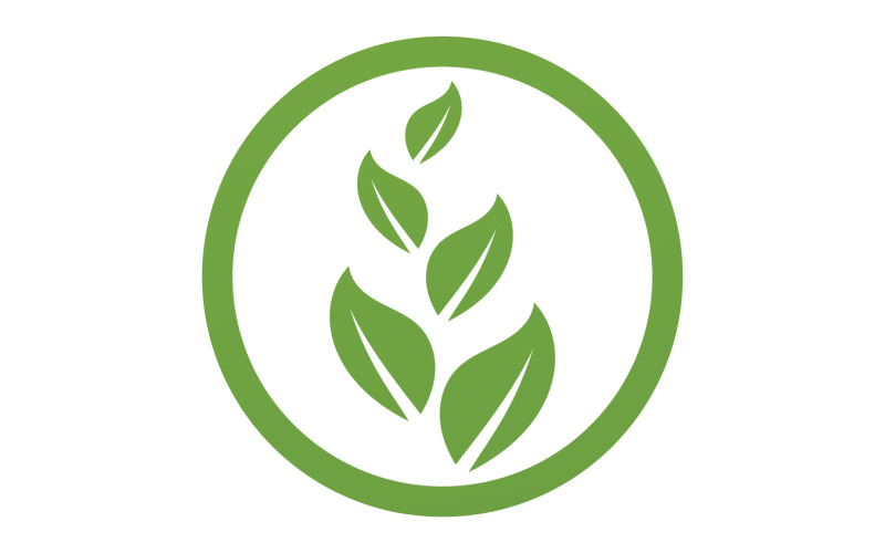 Green Leaf nature element tree company name v53 Logo Template